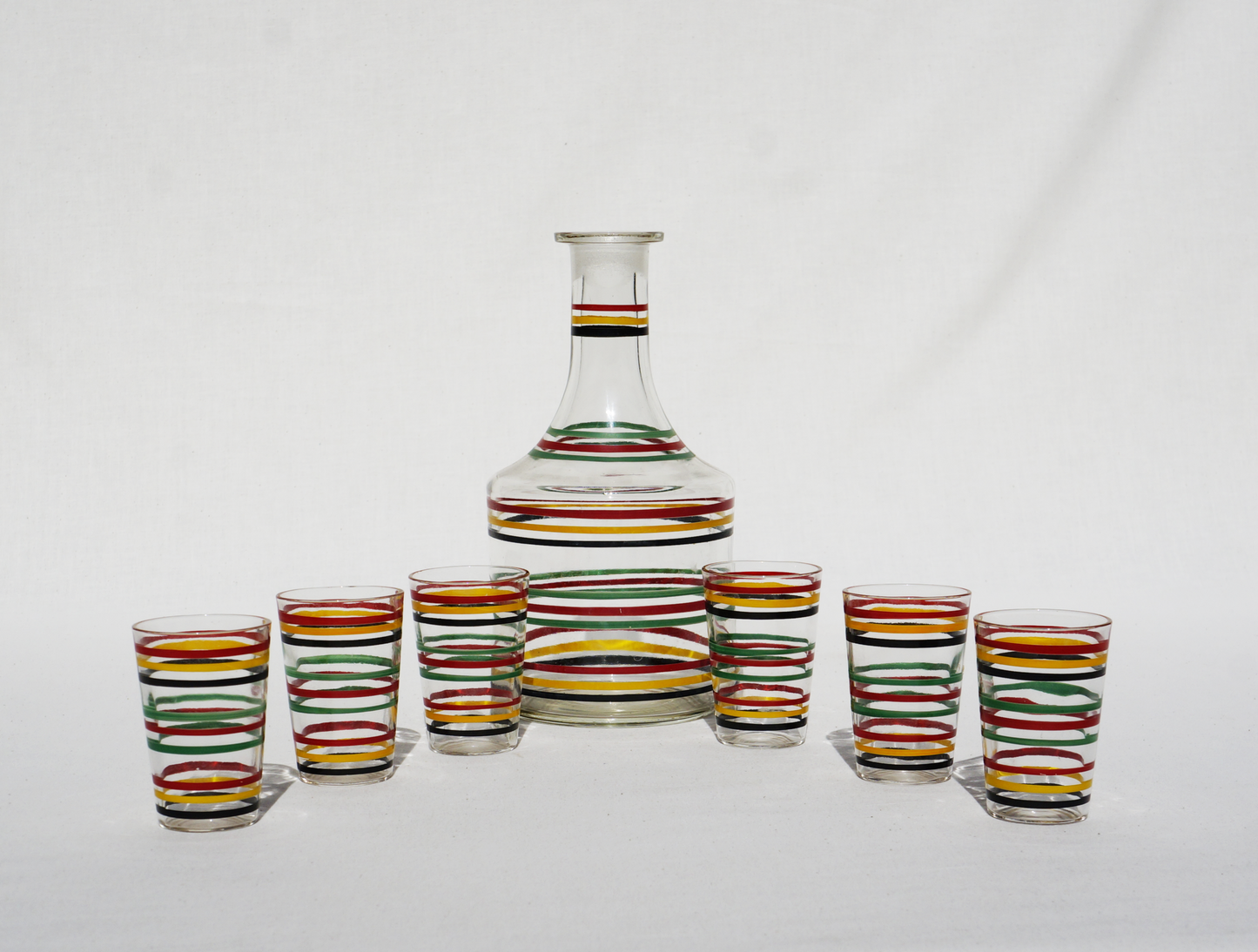 striped decanter set