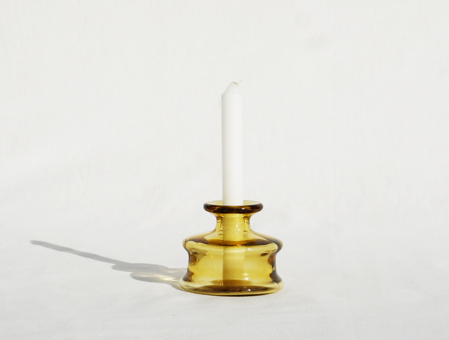 honey glass candleholder