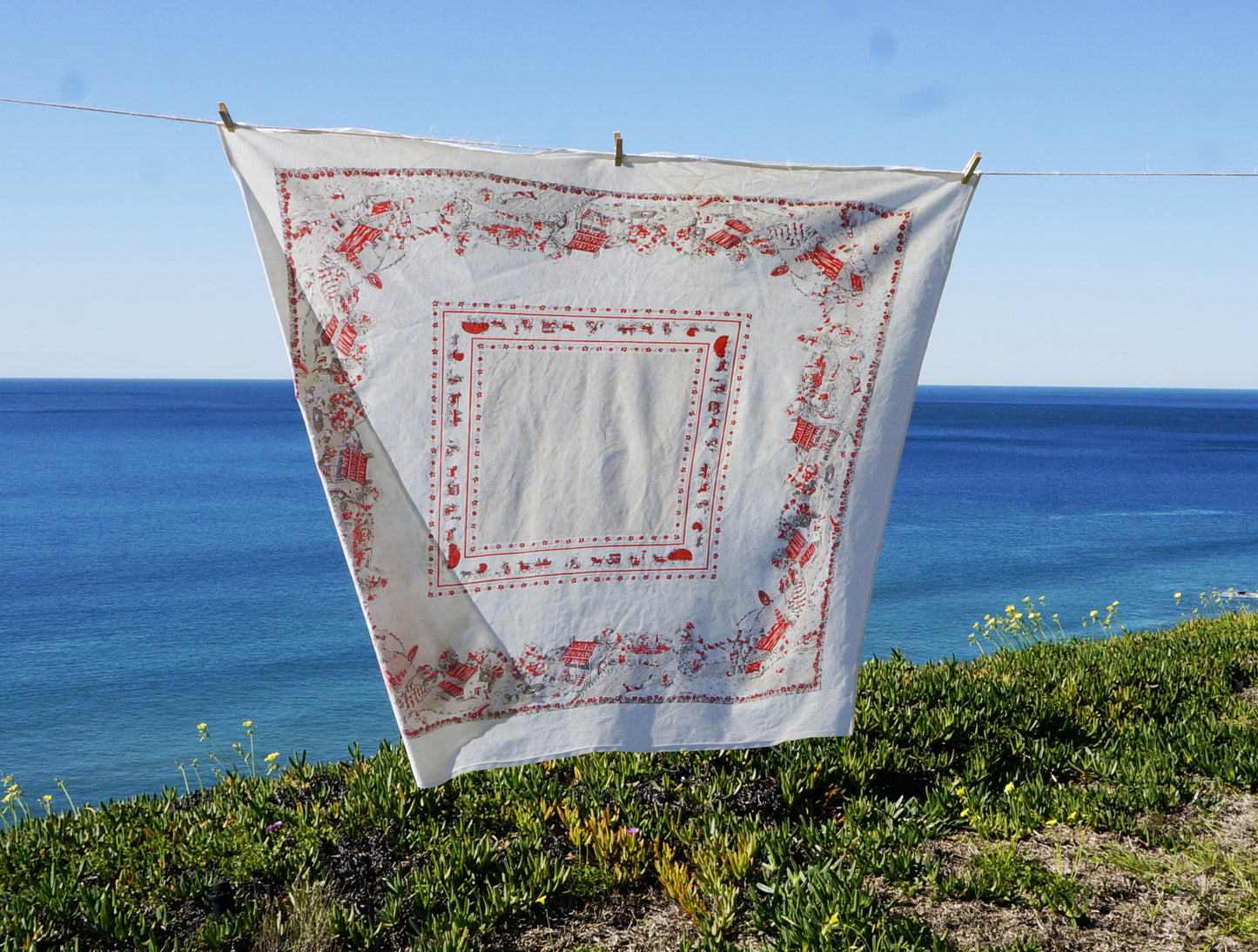 horse & buggy tablecloth